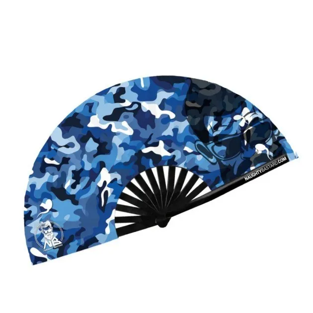 Hand Fan Camouflage Blue